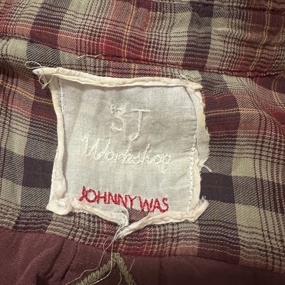 Johnny Was 3J Workshop Anderson Plaid button down fall grunge boho fits like a L - Picture 4 of 6